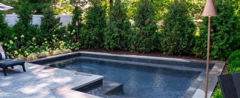 modern cocktail pool design with patio